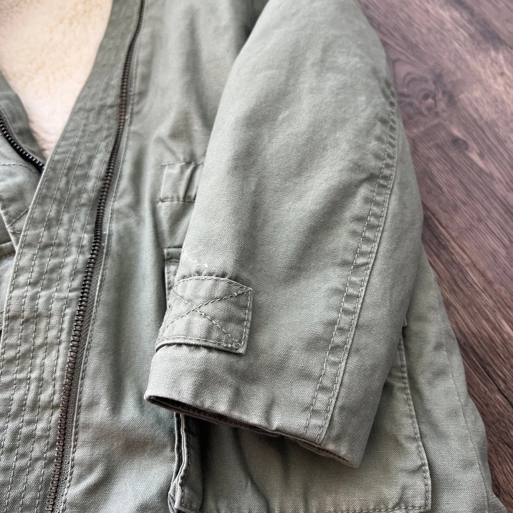 Kids Olive Green Hooded Parka Jacket - Gap Kids